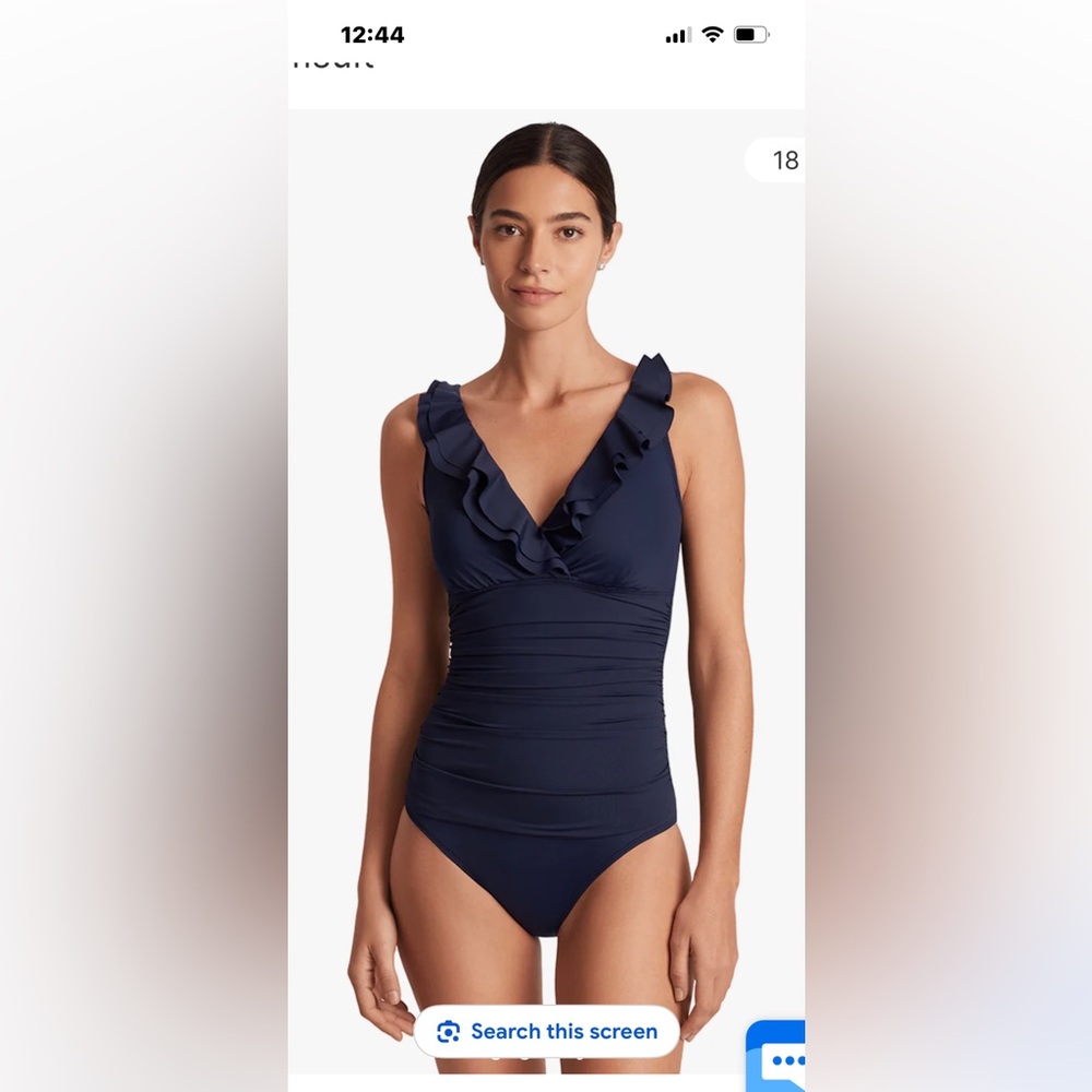 Lauren Ralph Lauren one piece bathing suit in Navy in size 16.  New with tags